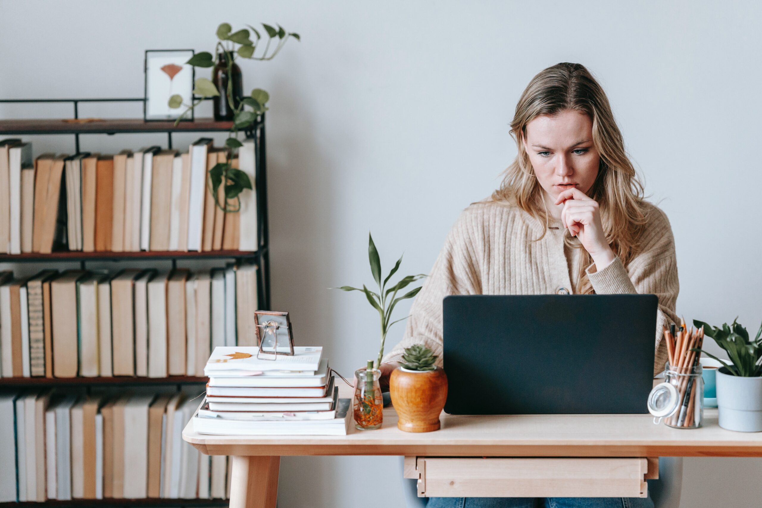 Woman working on business plan