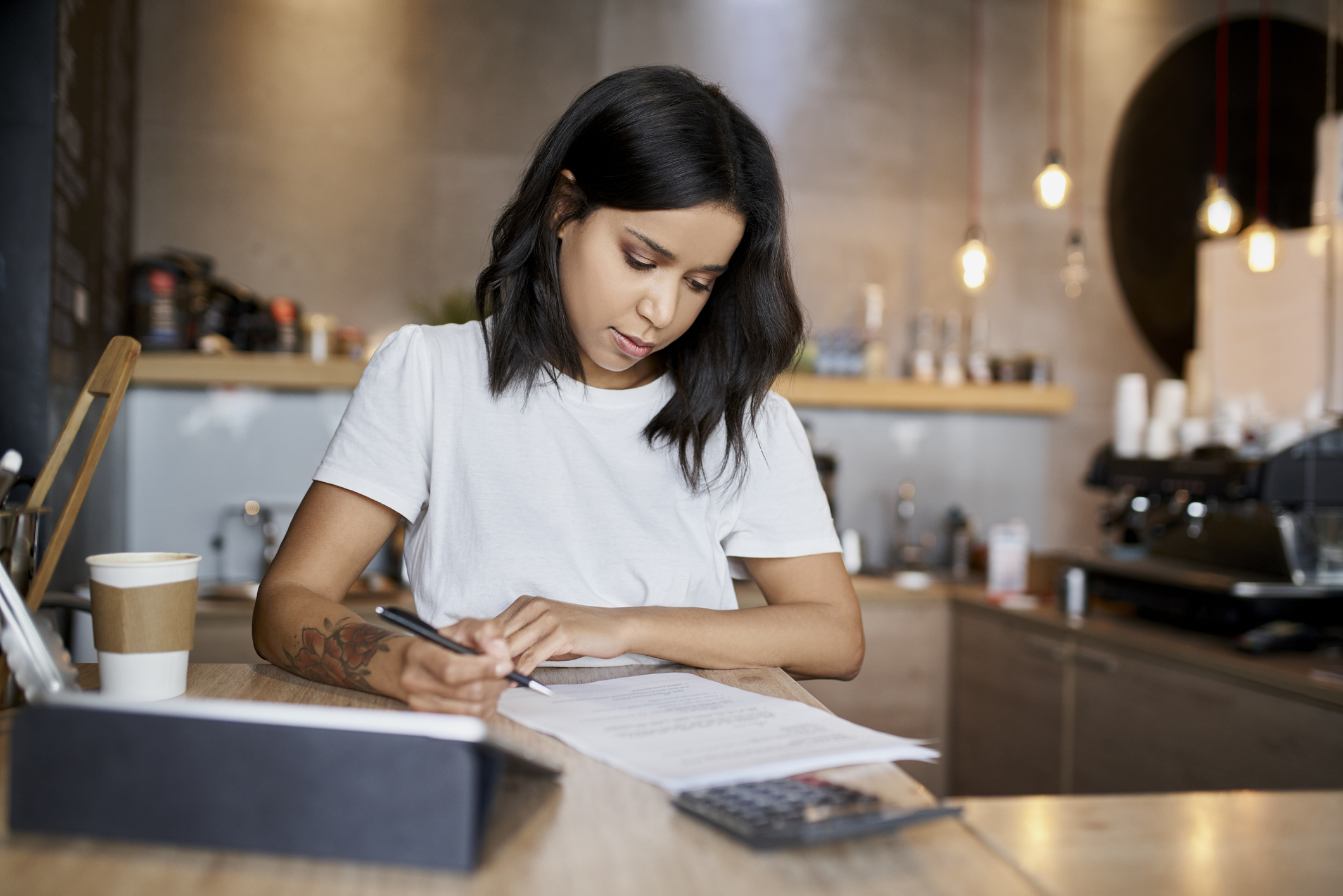 Woman planning her business